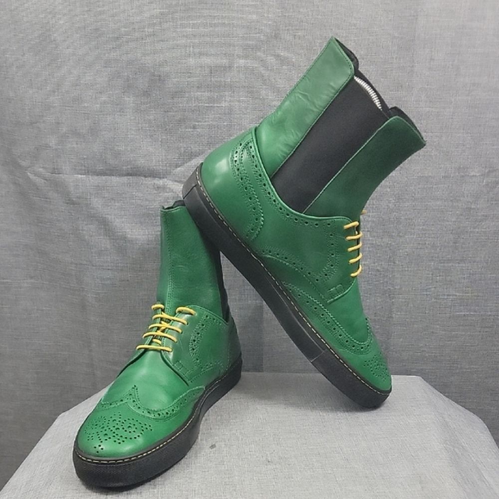 Creative Recreation - Barney's Zerilli Leather Green Hi Boots Mens Shoes SZ 12